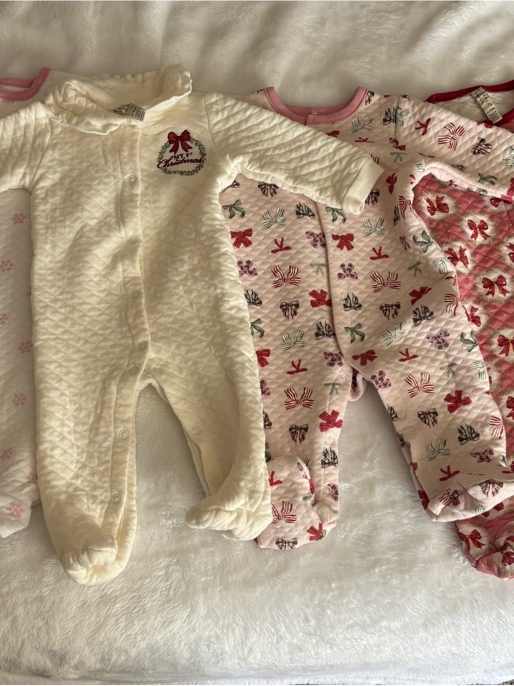 4 Baby Girl Holiday PJs Size 6-9 Months